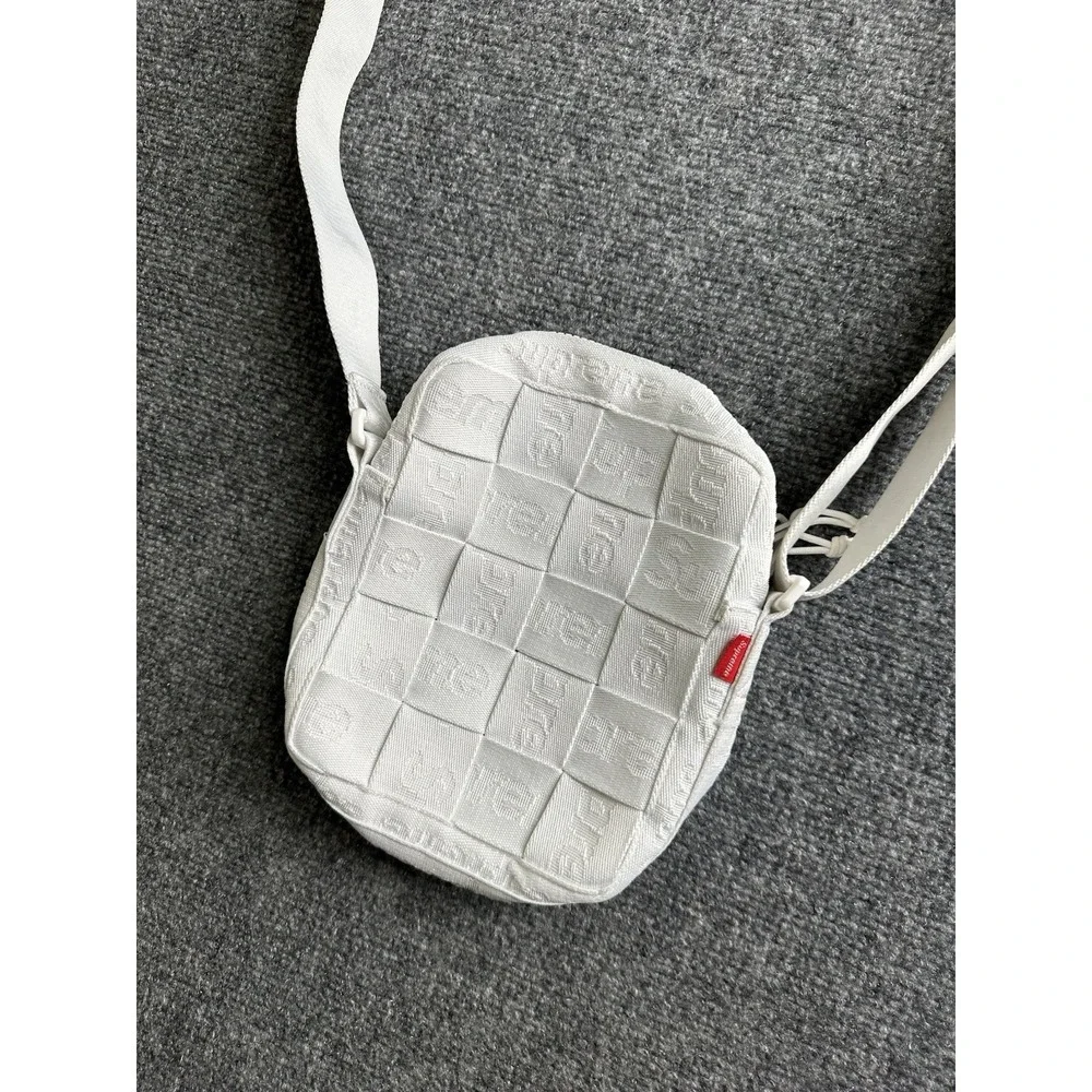 Supreme SS23 Woven Shoulder Bag White Jacquard Crossbody, Size One Size
